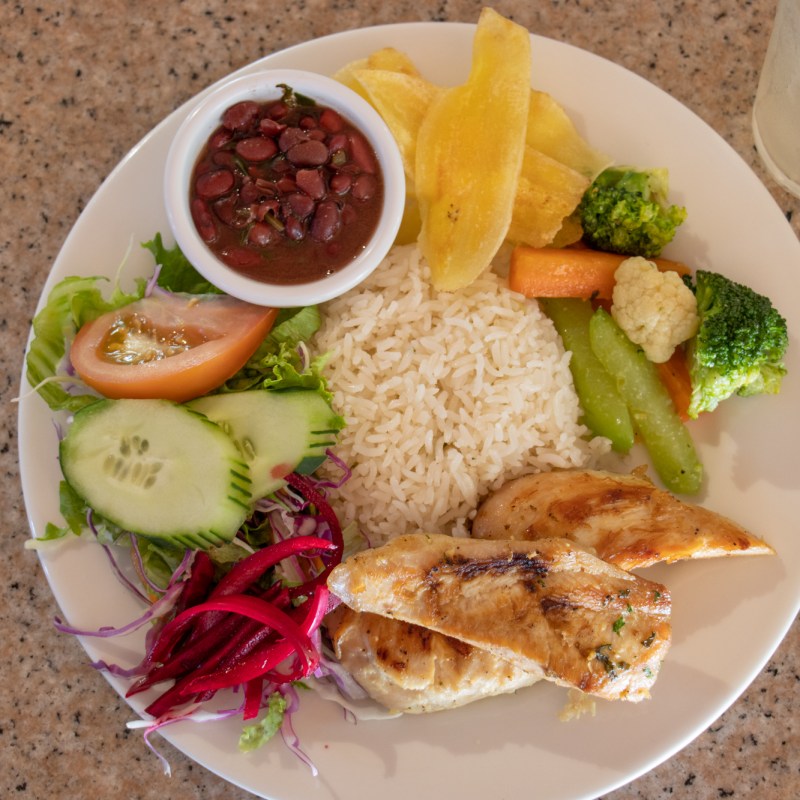 a plate of food on a table