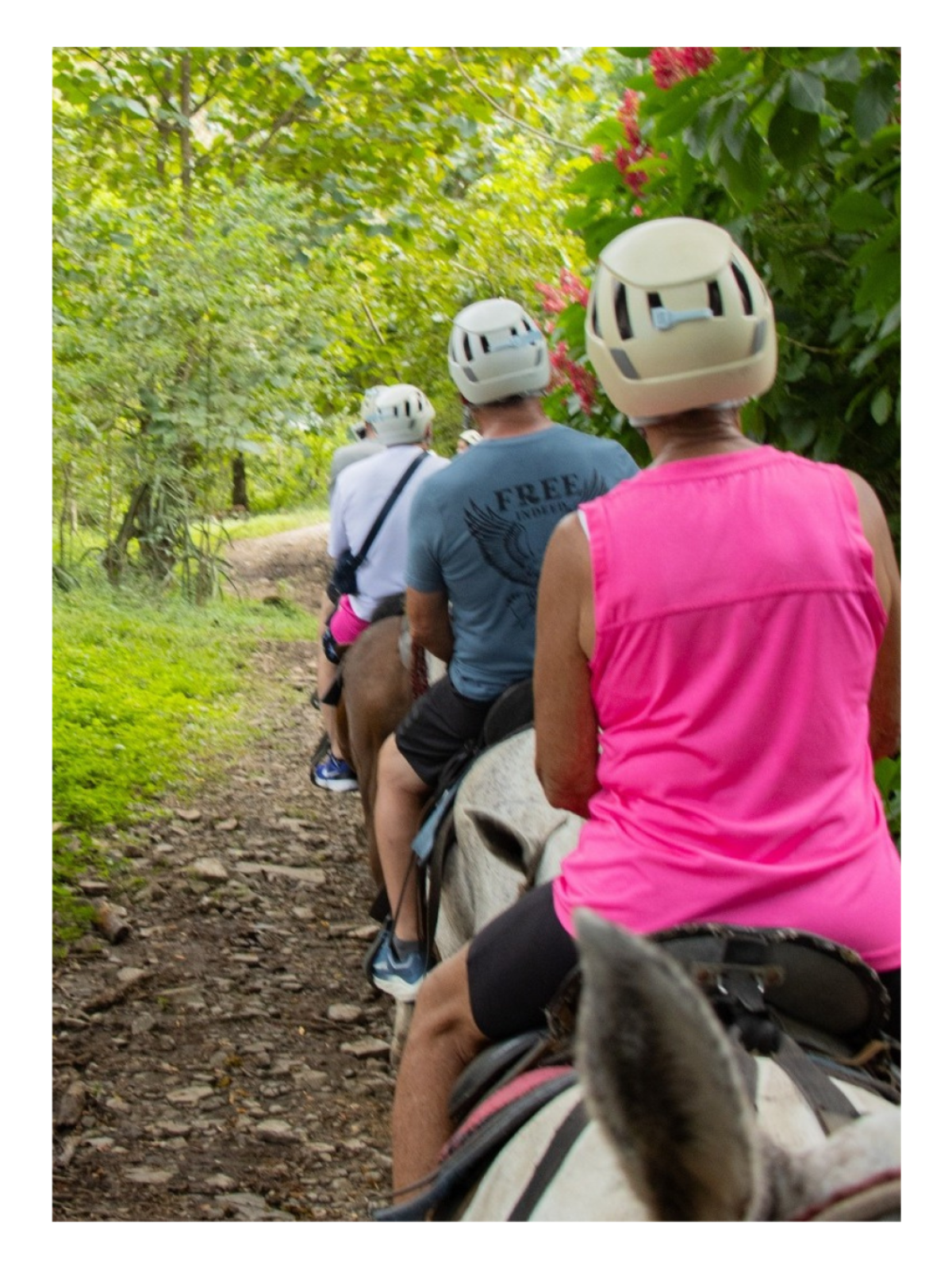 a man riding a horse
