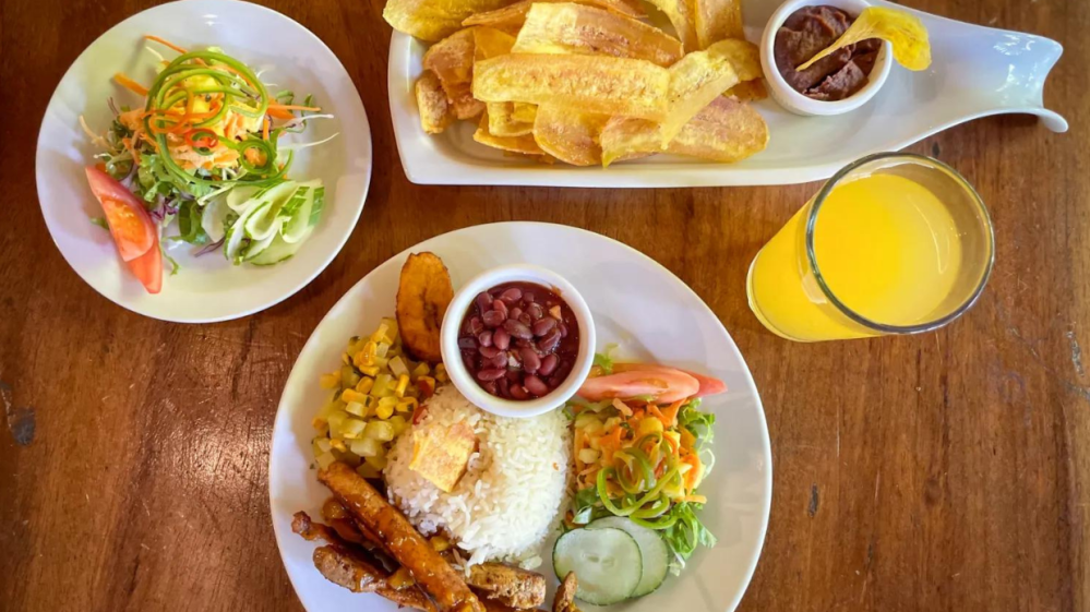 a plate of food on a table
